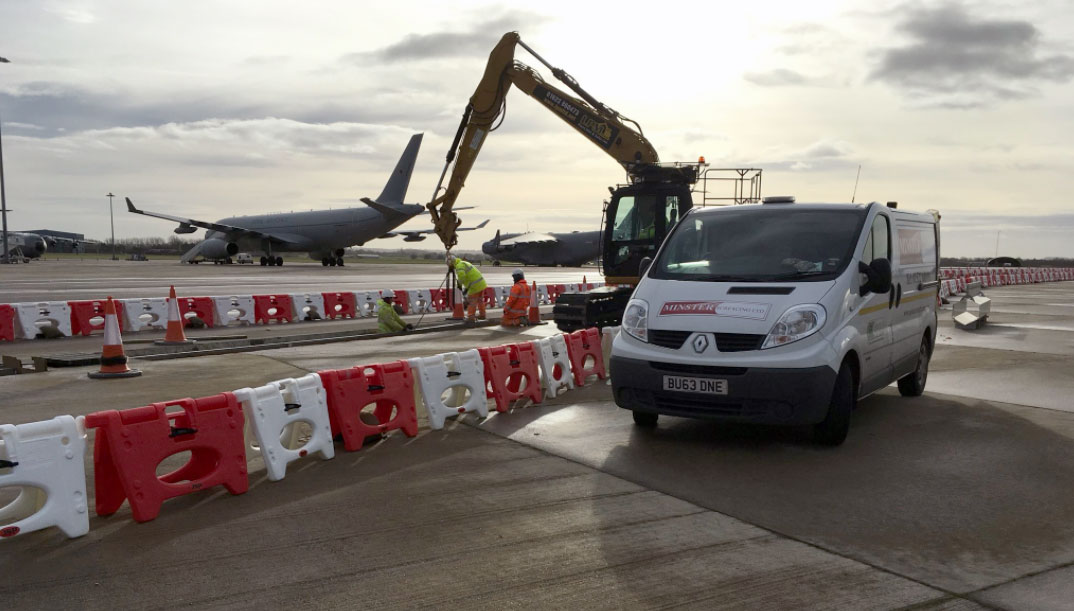 Repair van on air base runway