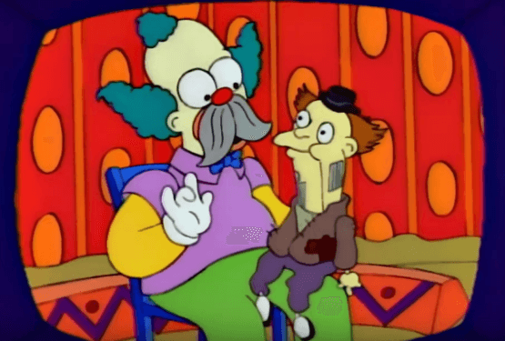 Krusty the clown with puppet